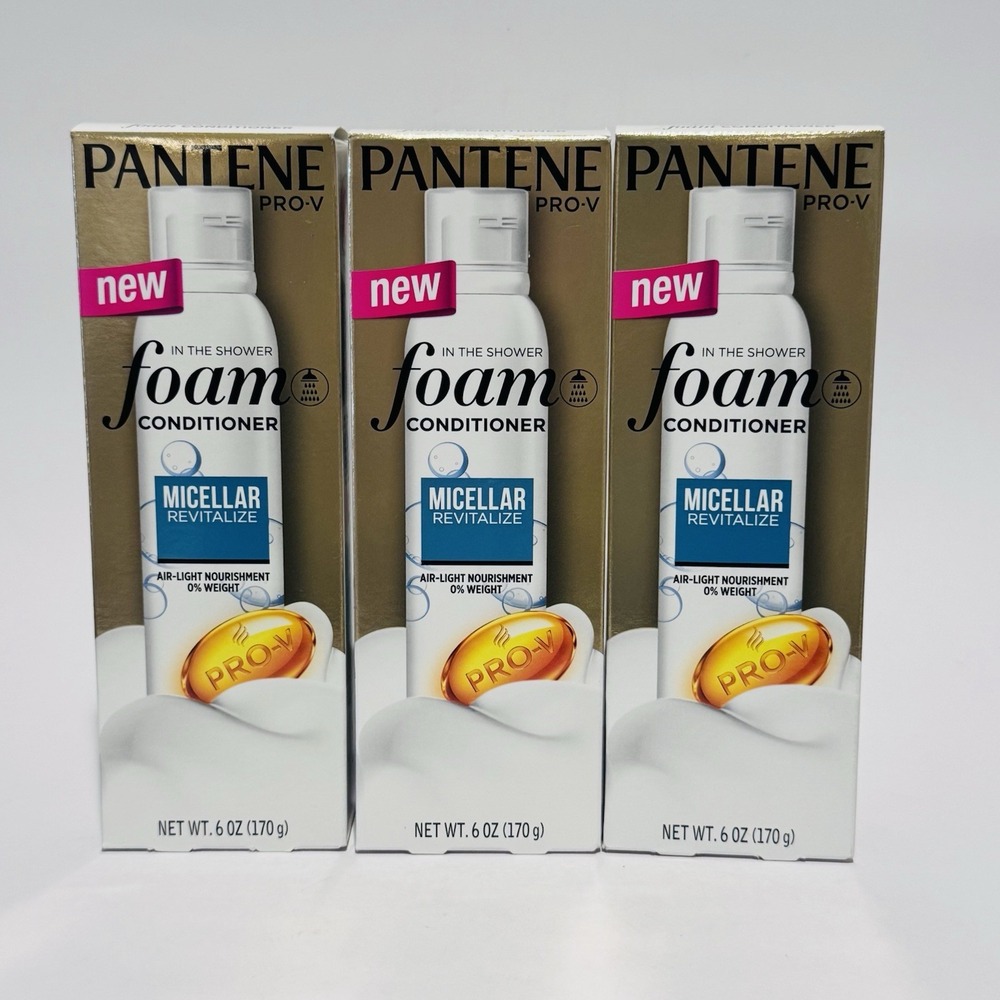 (3) Pantene Pro-V Micellar Revitalize In The‎ Shower Foam Conditioner NIB